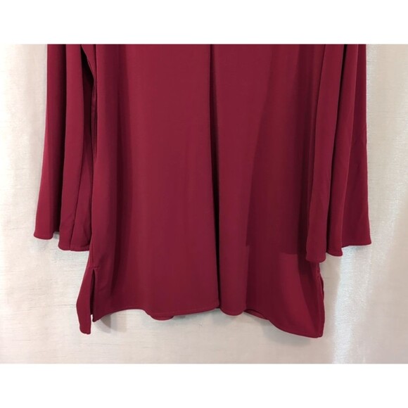 Lauren Ralph Lauren Blouse Women's Size XL Red Flowy Flare Long Sleeve Elegant - Picture 11 of 16